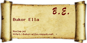 Bukor Ella névjegykártya